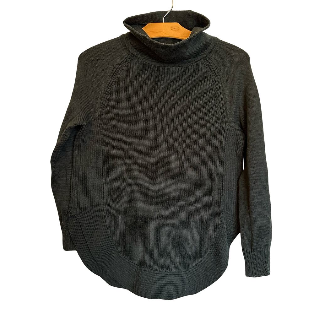 Athleta Merino Wool Emerald Green Turtleneck Sweater Pullover Cozy Cabincore XXS
